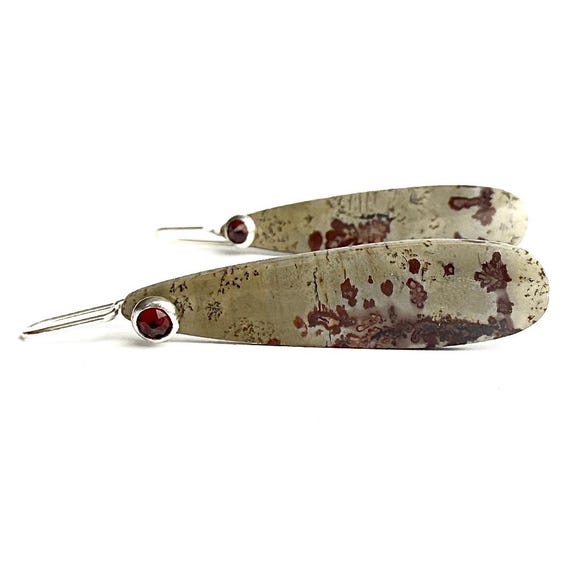 “Talia” Jasper & Garnet Earrings