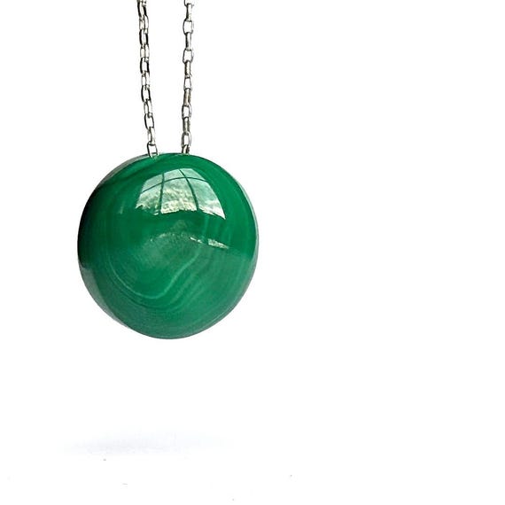 Alexandra Malachite Disc Necklace