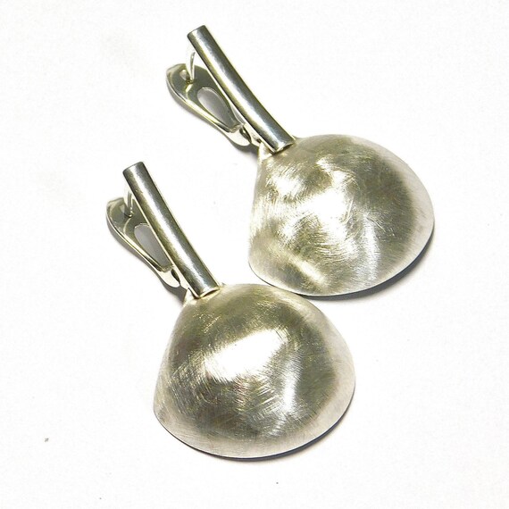 “Frieda” Brushed Sterling Silver Earrings