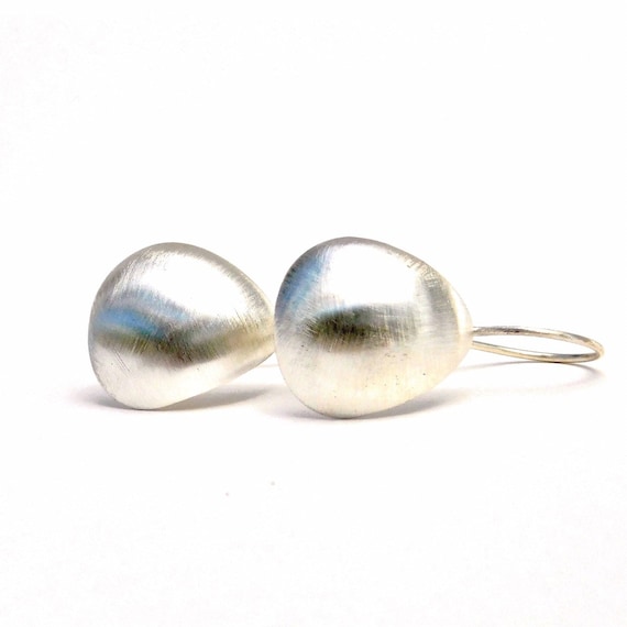 “Large Trucioli” Teardrop Sterling Silver Earrings