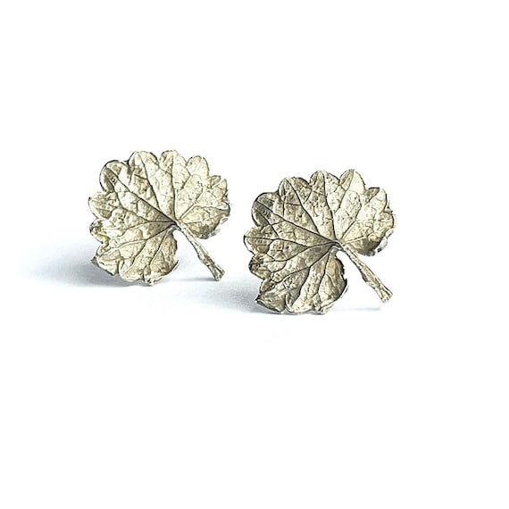 "Adelpha" Sterling Silver Ivy Leaf Earrings