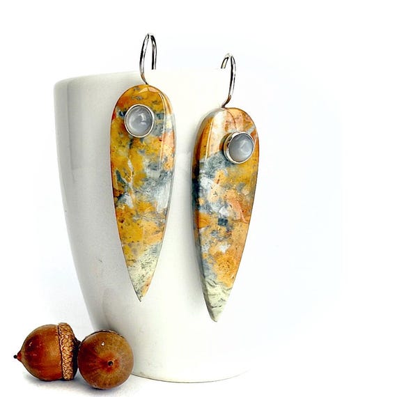 "Liora" Jasper & Moonstone Earrings