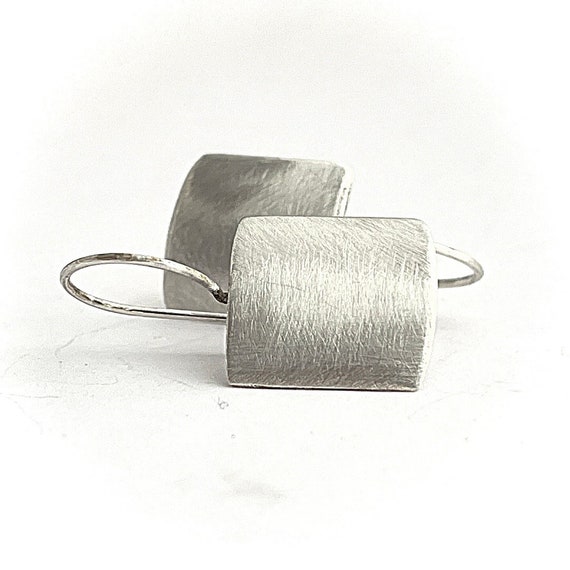 “Inga” Brushed Sterling Silver Earrings