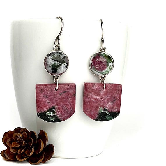 "Mina" Ruby-Zoisite Earrings