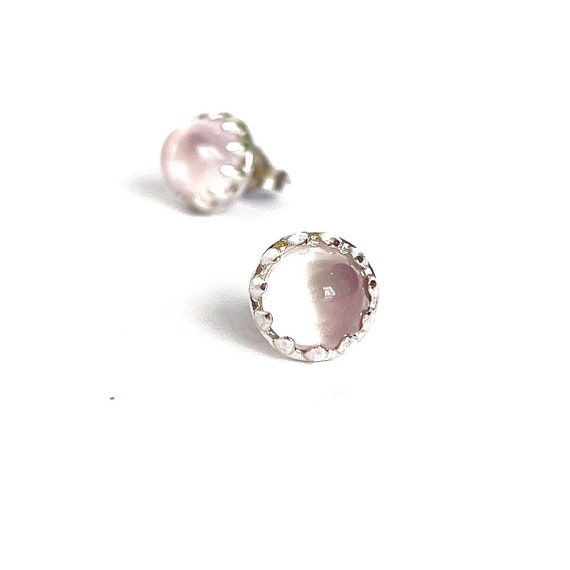 "Maryam" Rose Quartz Post Earrings