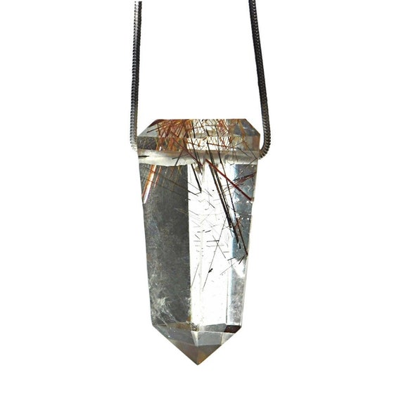“Astrid” Rutilated Quartz Slide Necklace