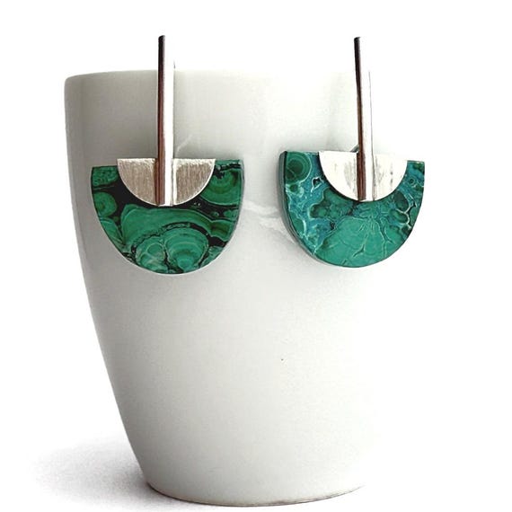 "Gywnne” Malachite Earrings