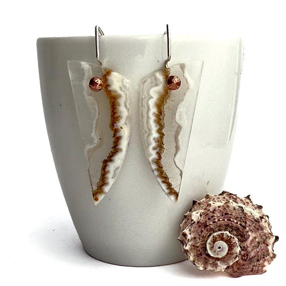 “Isolde” Agate & Copper Earrings