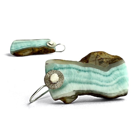 “Mar Azul” Raw Larimar Earrings