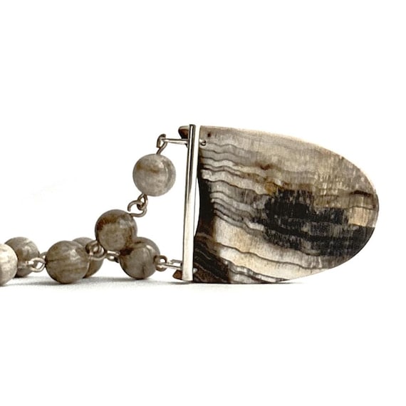 "Elswyth" Petrified Wood Beaded Necklace