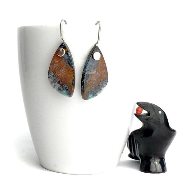 "Ren" Opalized Petrified Wood Earrings