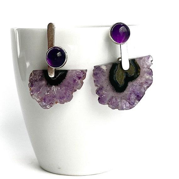 “Anya" Amethyst Stalactite Earrings