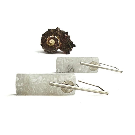 “Legacy” White Agate Earrings