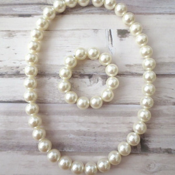 Pearl Baby Necklace, Necklace For Girls, Girl Chunky Necklace, No Clasp Necklace, Baby Girl Necklace, Toddler Necklace