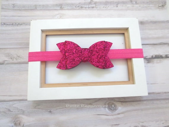 pink bow baby headband