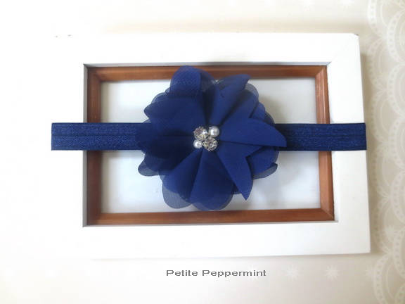 Bandeau Bleu Marine De Cheri Bandeau De Fleur De Cheri Etsy