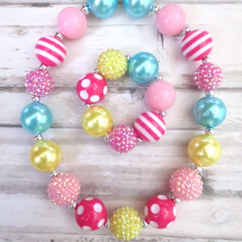 Patriotic Girl Necklace Fourth of July Baby Necklace Toddler Etsy