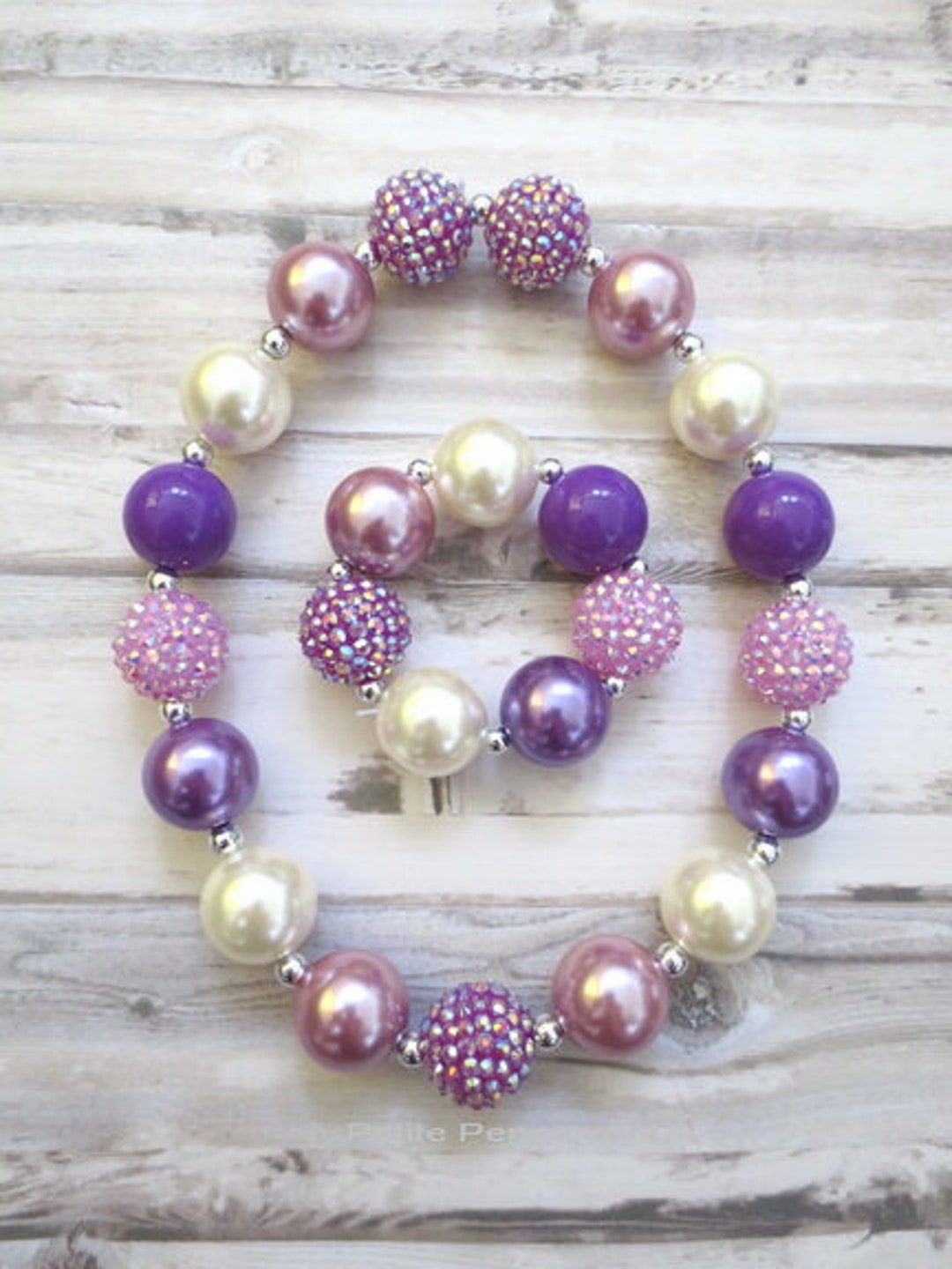 Purple Baby Necklace Toddler Chunky Necklace Girl Necklace Etsy