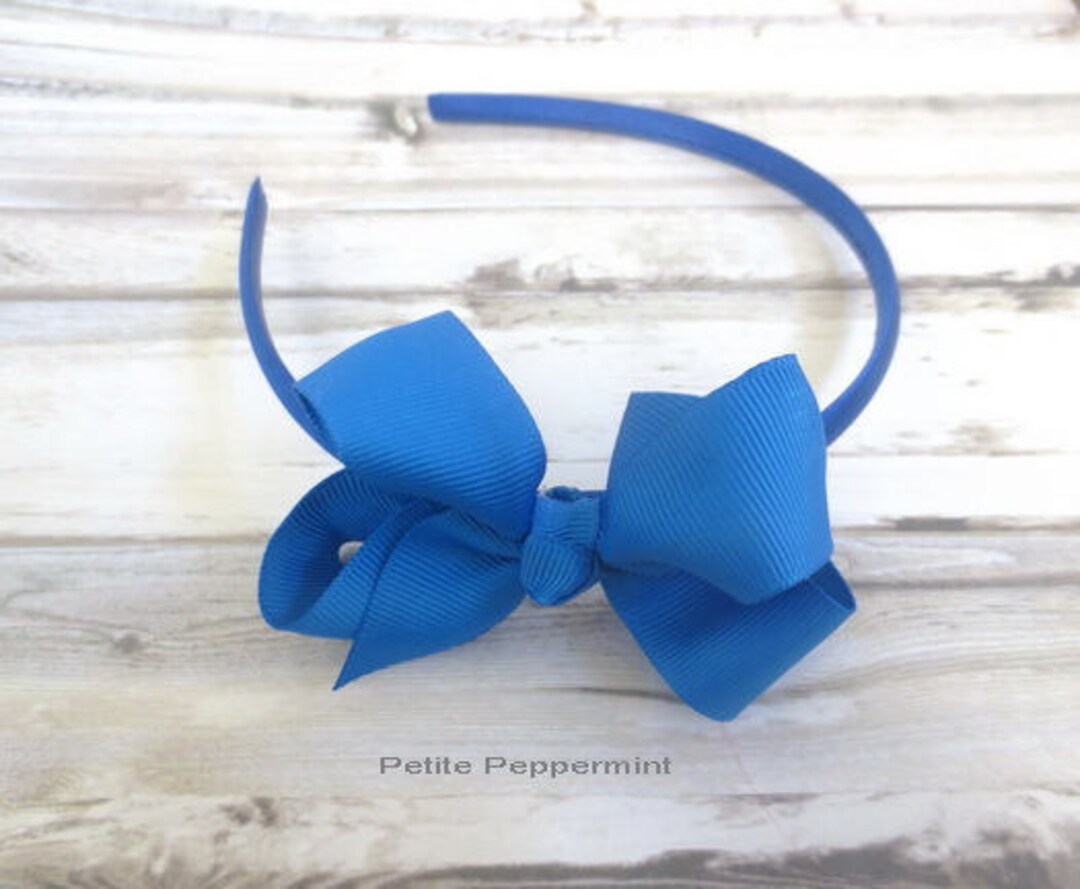Royal Blue Baby Bow Headband Baby Headband Royal Blue Girl Etsy