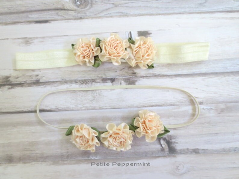 newborn headband You choose the headband baptism headband Baby headband Ivory baby head band toddler headband Baby Flower Headband