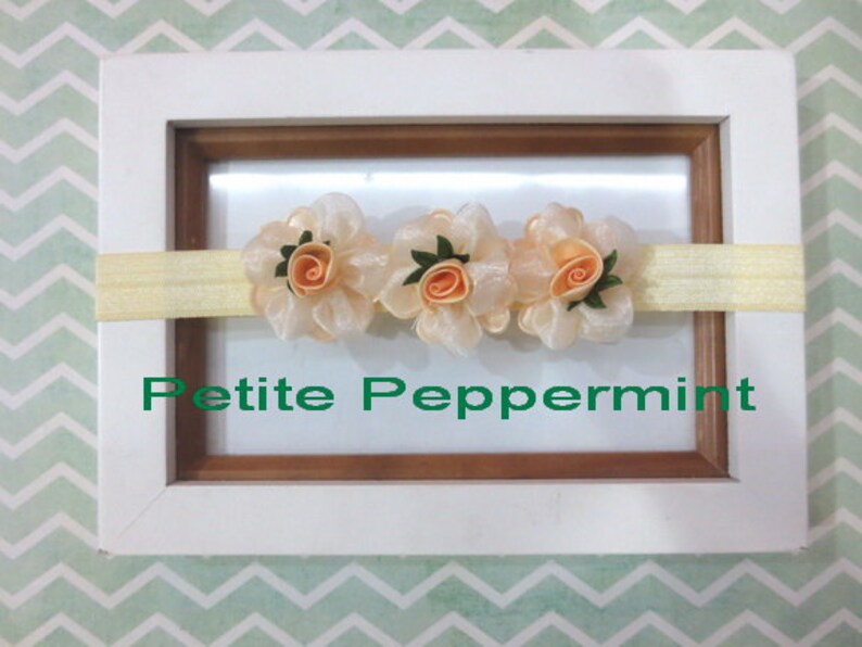 Ivory Baby headband infant headband Ivory Baby Hair Bow Ivory Baby Head Band toddler headband newborn headband Baby Flower Headband