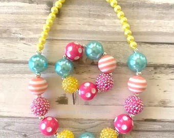 Toddler Chunky Necklace, Baby Chunky Necklace, Children Necklace, Girl Chunky Necklace, Necklace for Kids, girl necklace, no clasp necklace