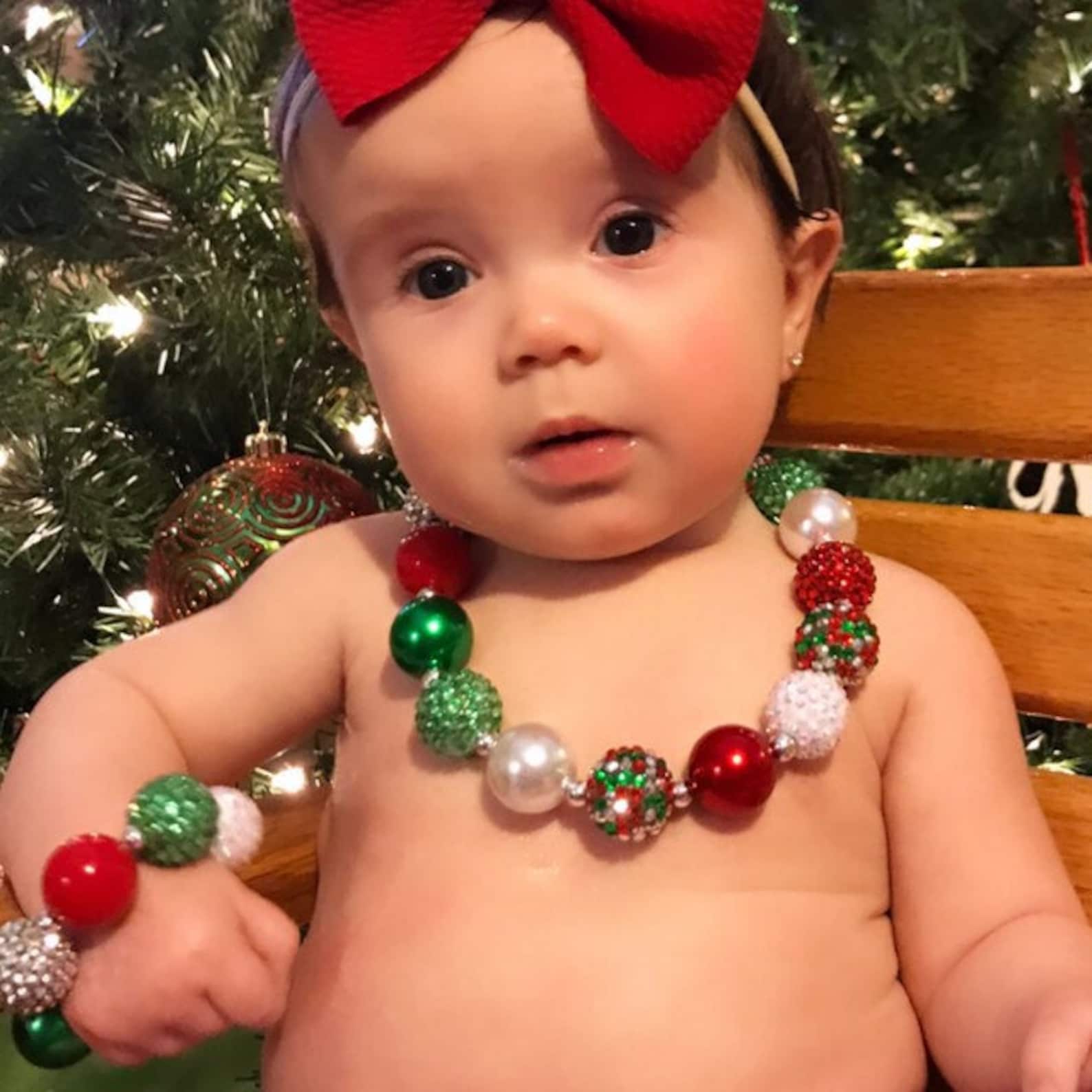 Baby Necklace Girl Necklace Toddler Necklace Christmas Baby Etsy