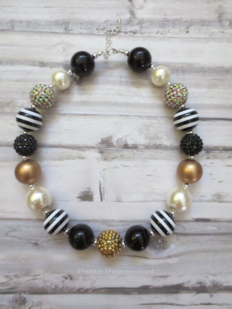 Black Rope & Gold Chunky Necklace