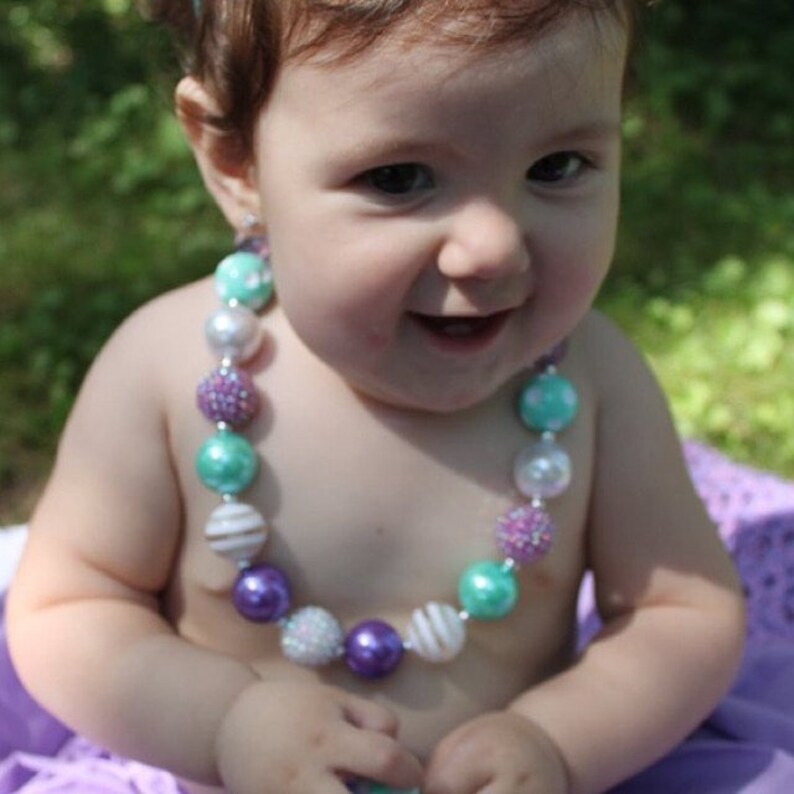 Baby Necklace Girls Chunky Necklace Girls Bubblegum Chunky Etsy