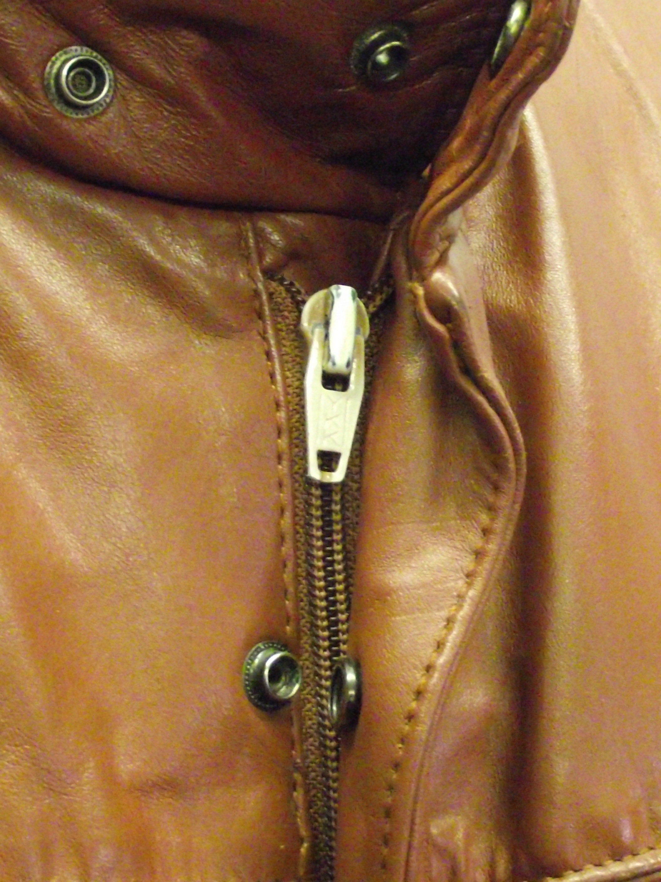 1960's Aberdeen Rust Brown Leather Bomber Racer Jacket Sz