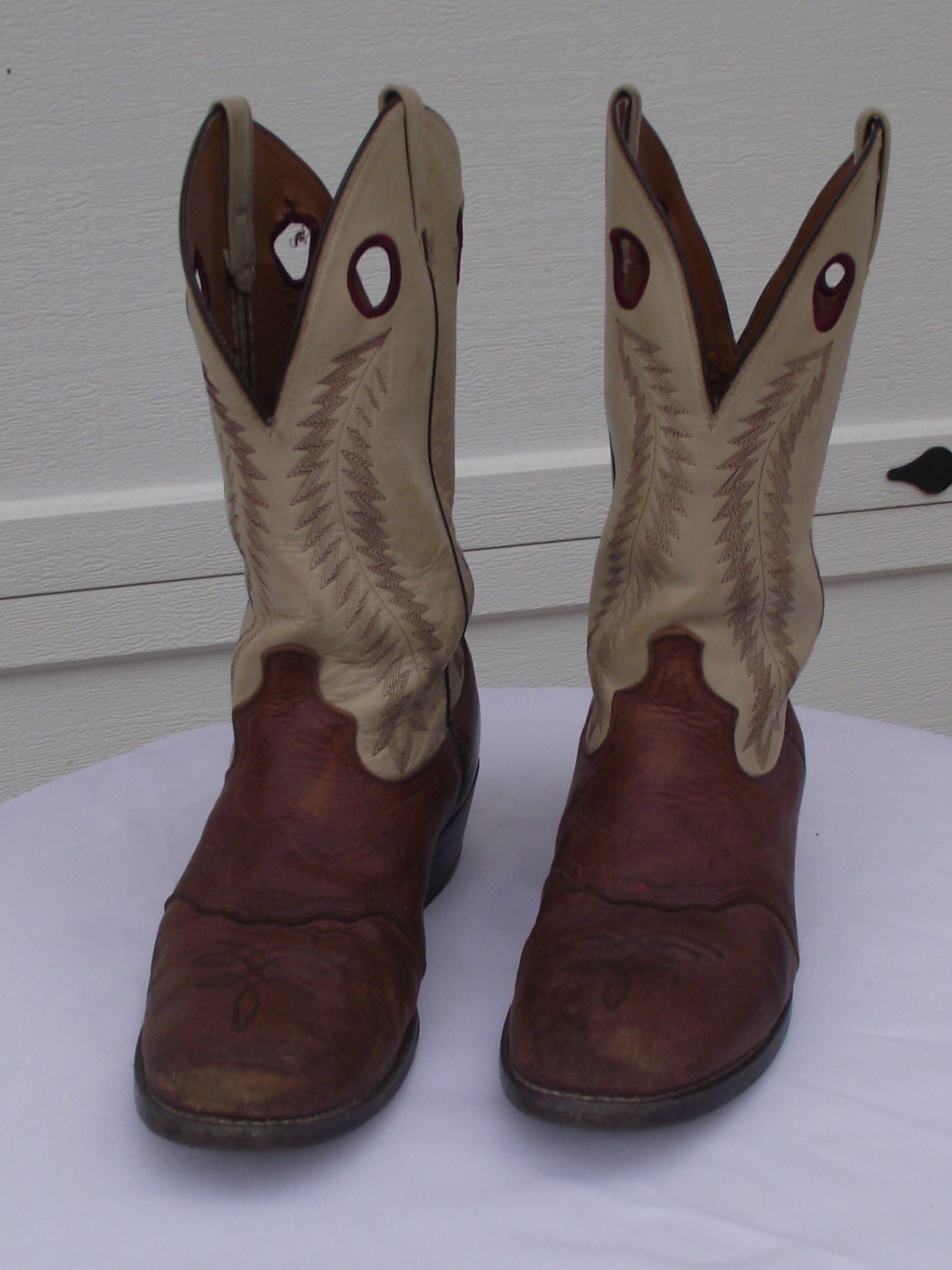 Herren Laredo Cowboy Boots Gr 13D zweifarbig creme dunkelbraun
