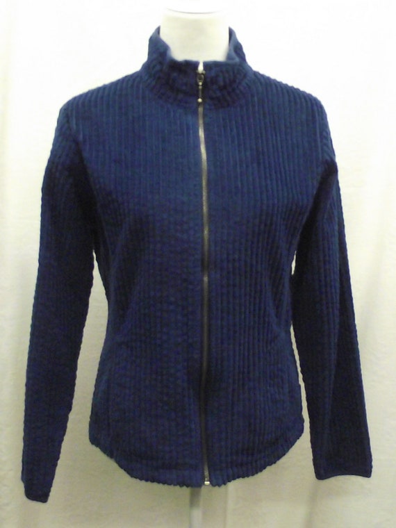 Vintage Woolrich Jacket Prussian Blue Large Ribbe… - image 1