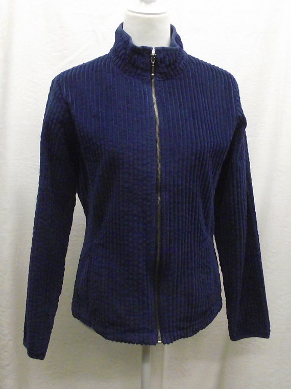 Vintage Woolrich Jacket Prussian Blue Large Ribbe… - image 2