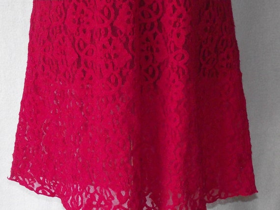 Lipstick Red Lace Short Nightgown Sz M Camisole S… - image 6
