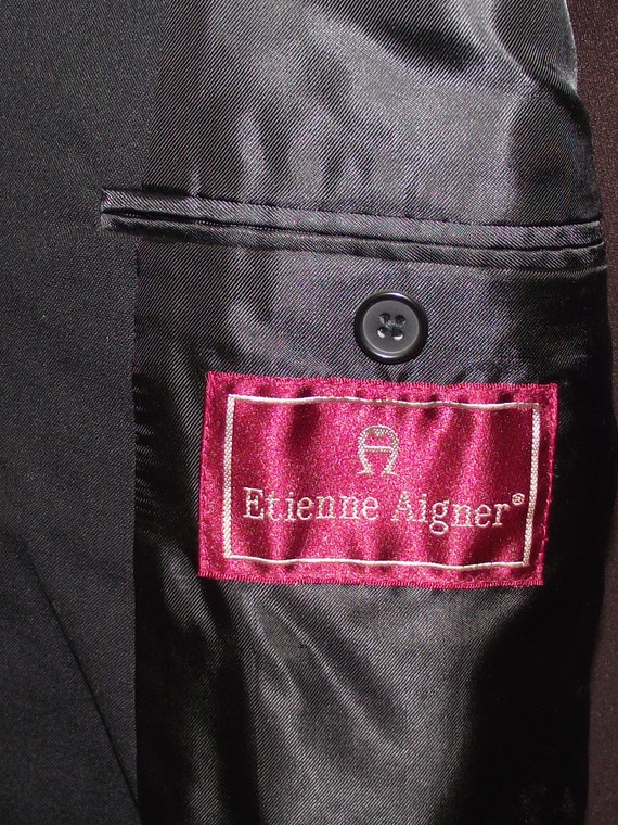 Etienne Aigner Black Woolmark Wool Sports Jacket … - image 9