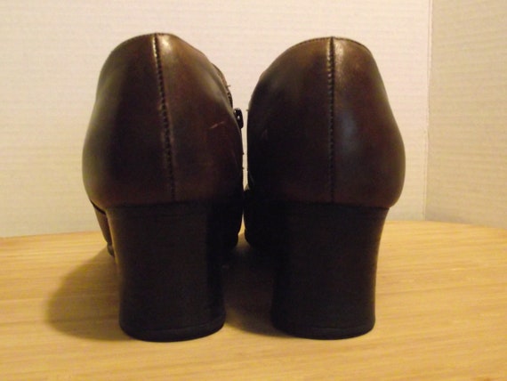 Clark Zip Ankle Boot Chocolate Wide Heel Shoe Sz … - image 7