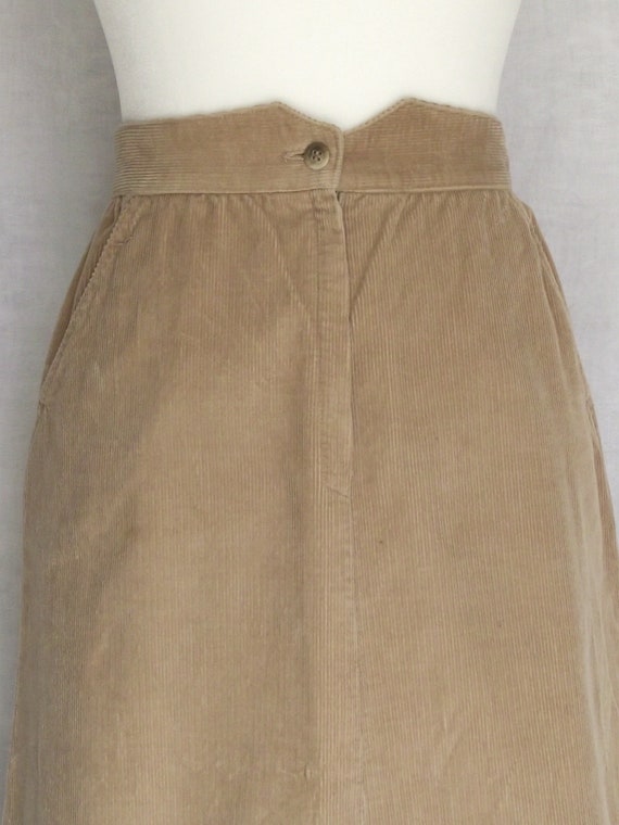 Paula Saker Tan Corduroy Aline Skirt Sz S/6 Country W… - Gem