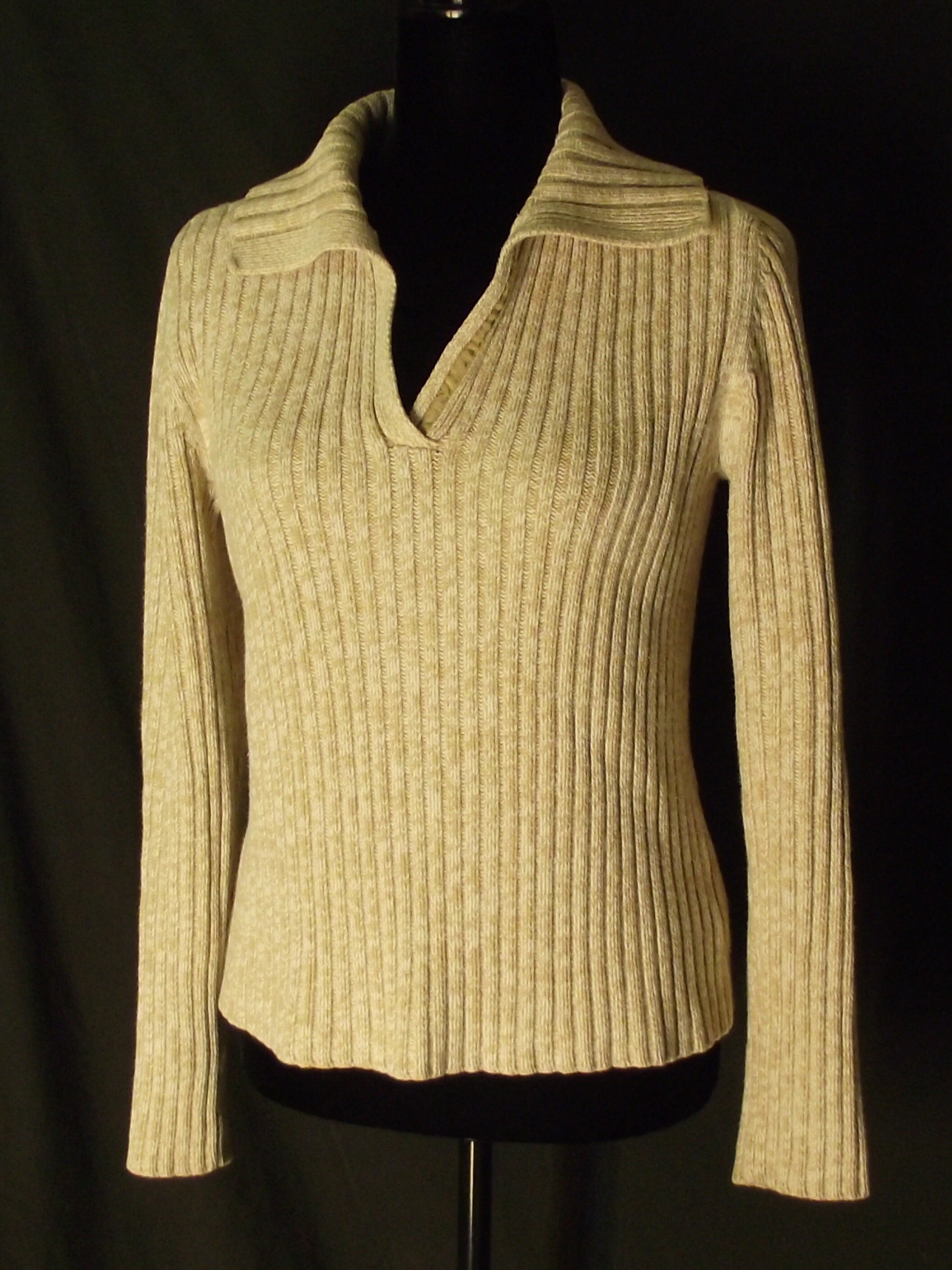 Tommy Hilfiger Pull Over Sweater Sz M Tan Brown White Long | Etsy