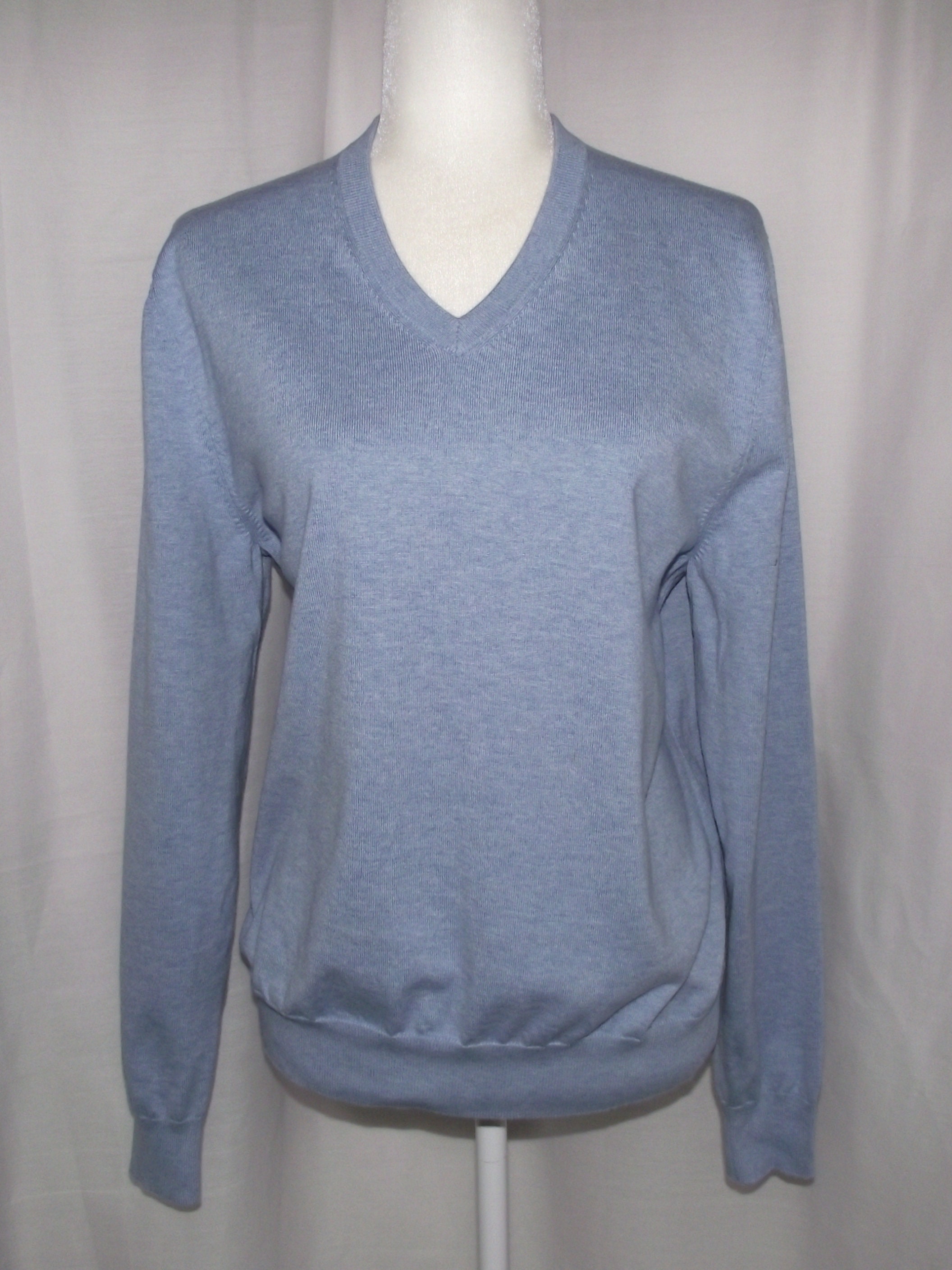 Brooks Brothers Sky Blue V Neck Supima 
