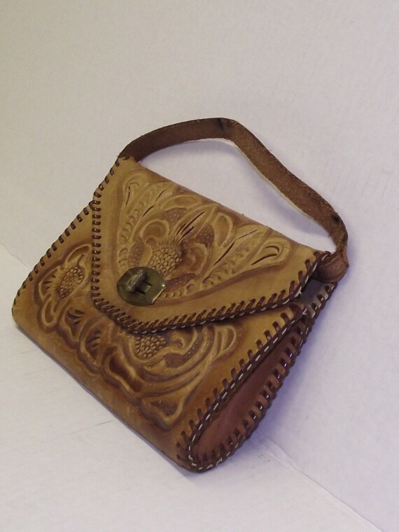 1940’s Western Saddle Bag Purse Style Hand Tooled Thi… Gem
