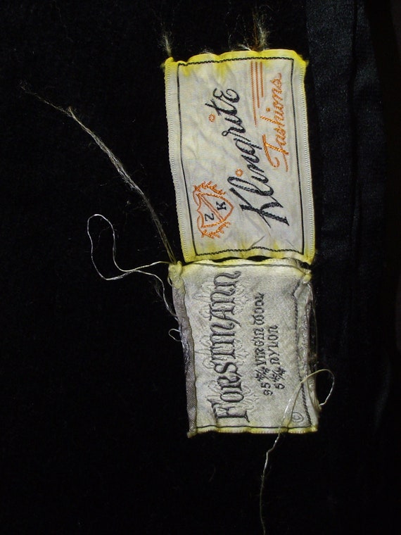 1940-50’s Vintage Forstmann Black Virgin Wool Z. … - image 7