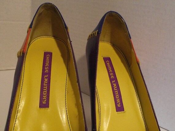 Chinese Laundry Patchwork Leather Pointy Toe Lace… - image 9