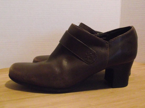 Clark Zip Ankle Boot Chocolate Wide Heel Shoe Sz … - image 6