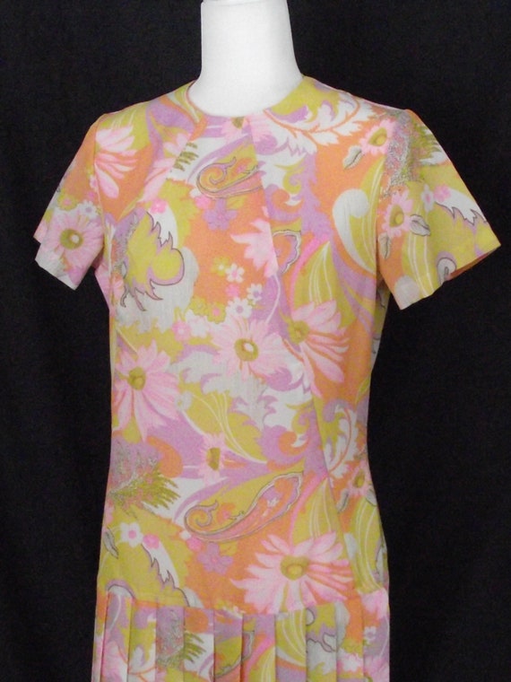 1960-70’s Lora Lenox Sculptured Charm Dress Sz Lg… - image 2