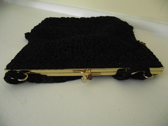 Edwardian Victorian Style Black Crocheted Hand Ba… - image 10