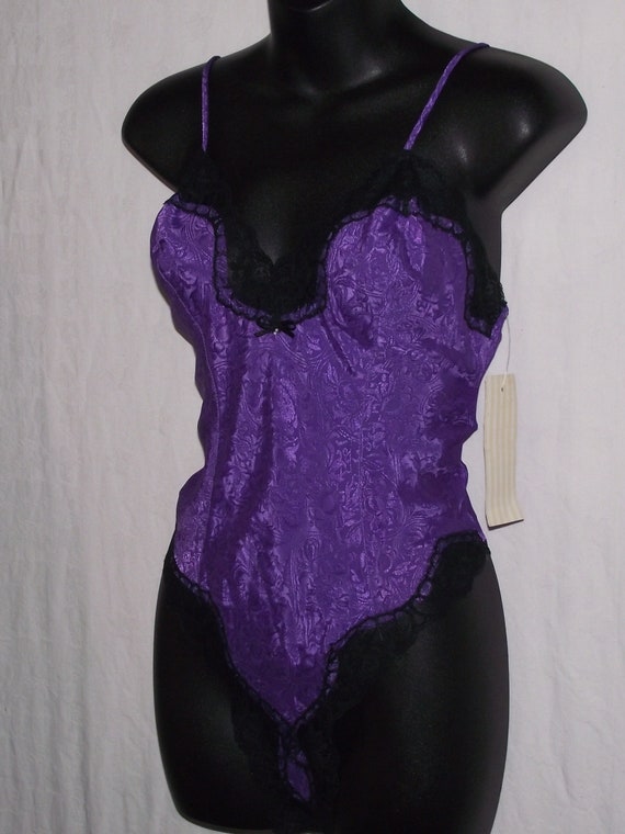 Size S - Vintage Delicates Purple Bustier Bodysuit