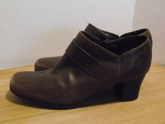 Clark Zip Ankle Boot Chocolate Wide Heel Shoe Sz … - image 5