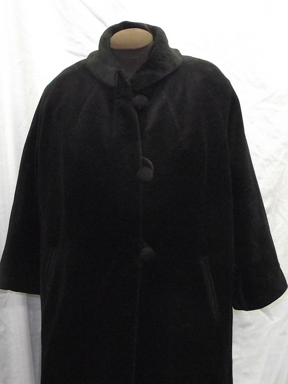 1940-50’s Vintage Forstmann Black Virgin Wool Z. … - image 2