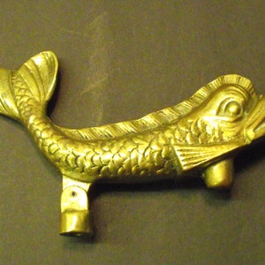 Highly Polished Brass Oriental Koi Fish Door Knocker Dragon Fish Home Décor Curb Appeal Unique Door Jewelry Unique Elegant Art Whimsical