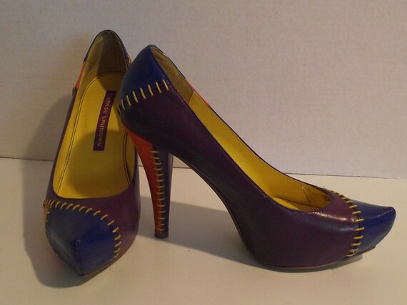 Chinese Laundry Patchwork Leather Pointy Toe Lace… - image 4